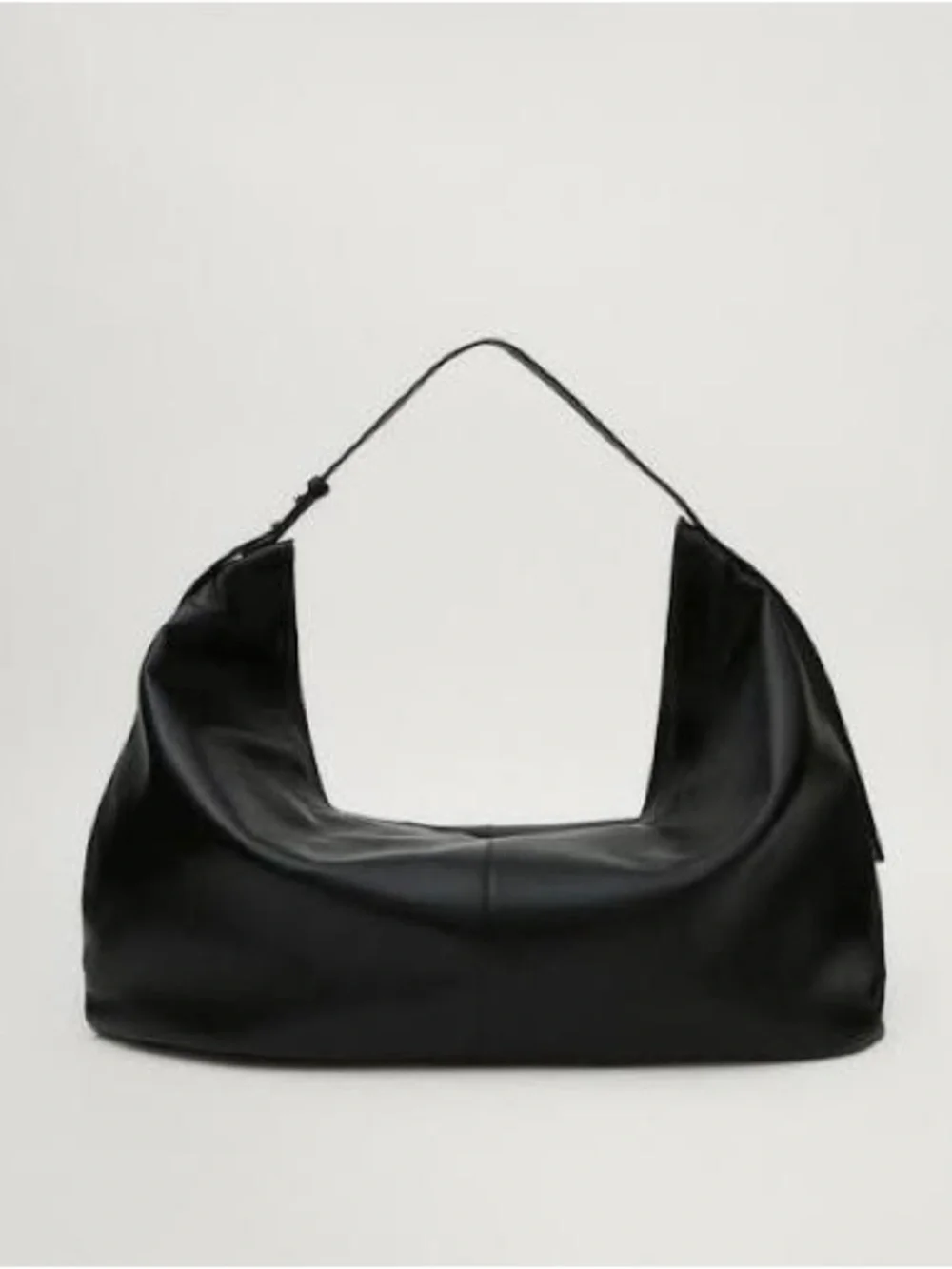 Massimo Dutti leather Black Hobo Shoulder Bag